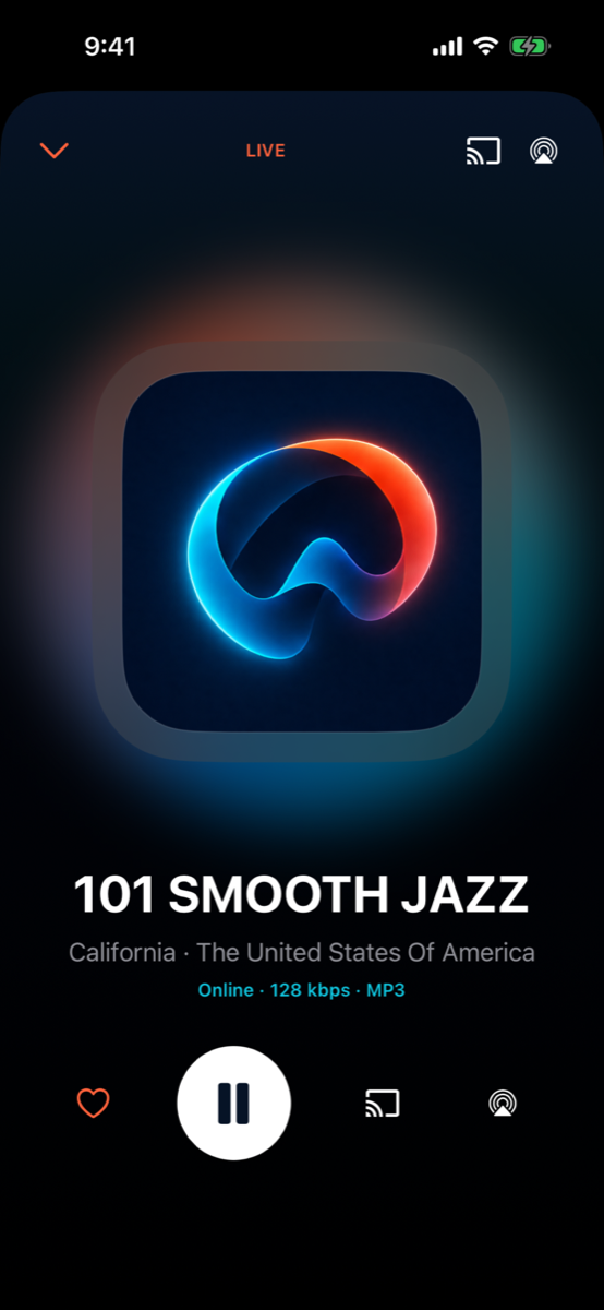 World Radio live player screen